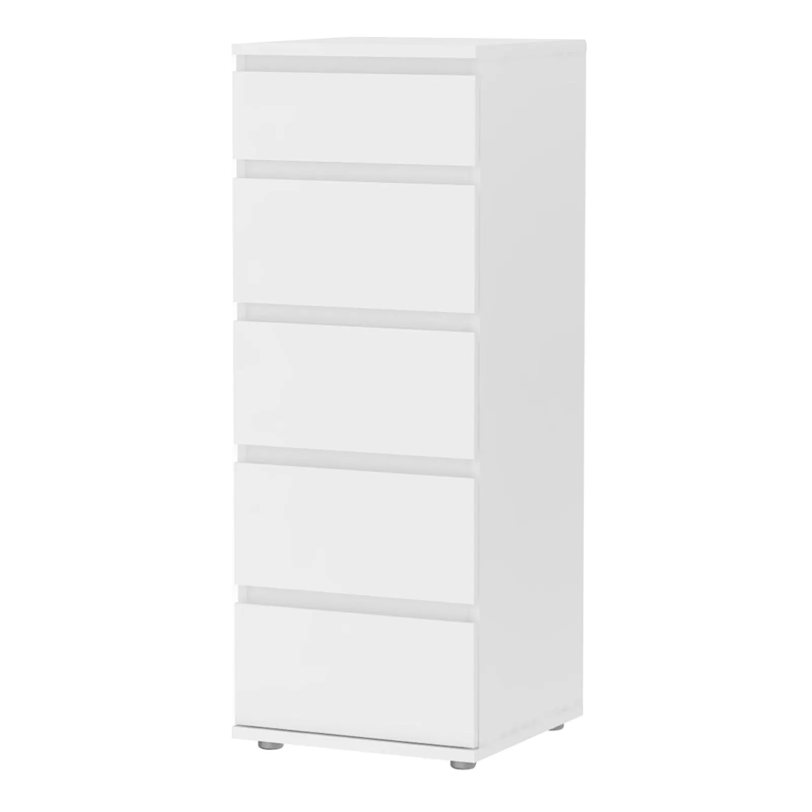 Furniture To Go Nova Narrow Chest of 5 Drawers in White 2