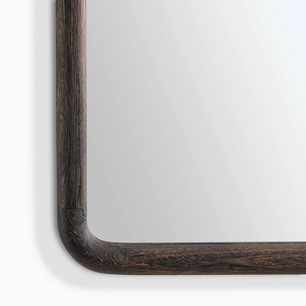 FurnitureboxUK Rowena Walnut Wood Small 80x40cm Rectangle Wall Mirror in Brown 6
