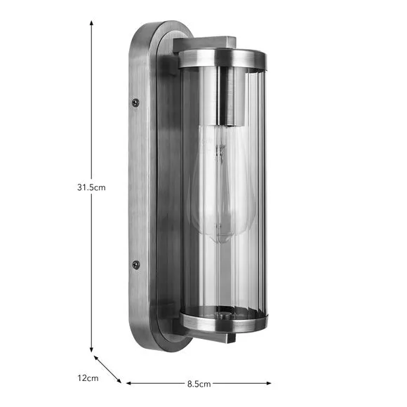 Alyn Ribbed Bathroom Wall Light 6