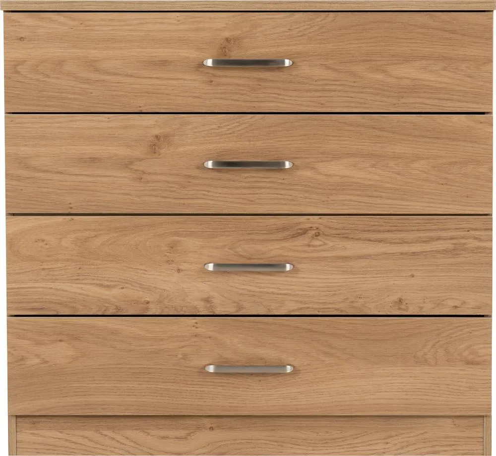Seconique Dakotia 4 Drawer Chest in Light Oak 3