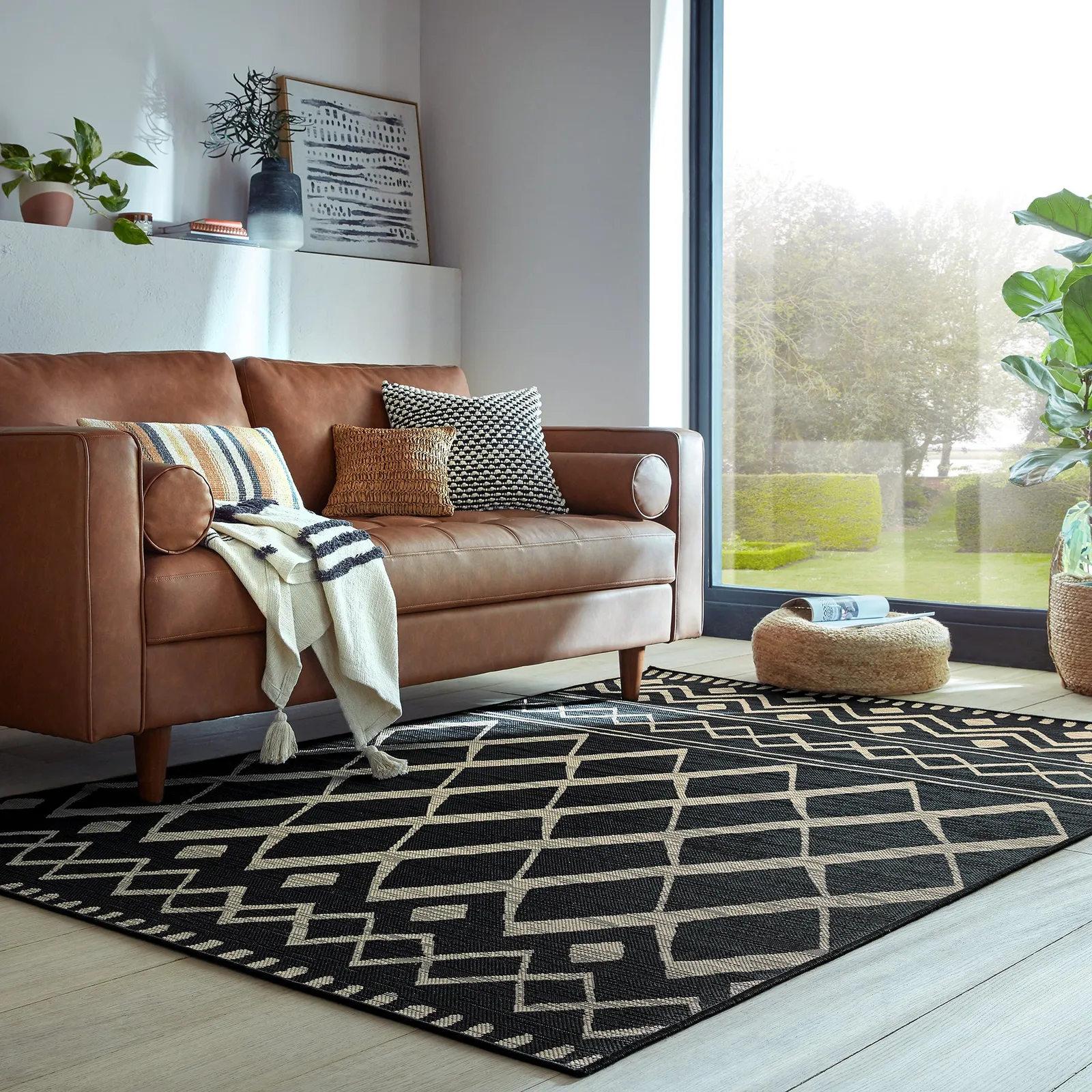 Souk Indoor Outdoor Rug Souk Black and Beige