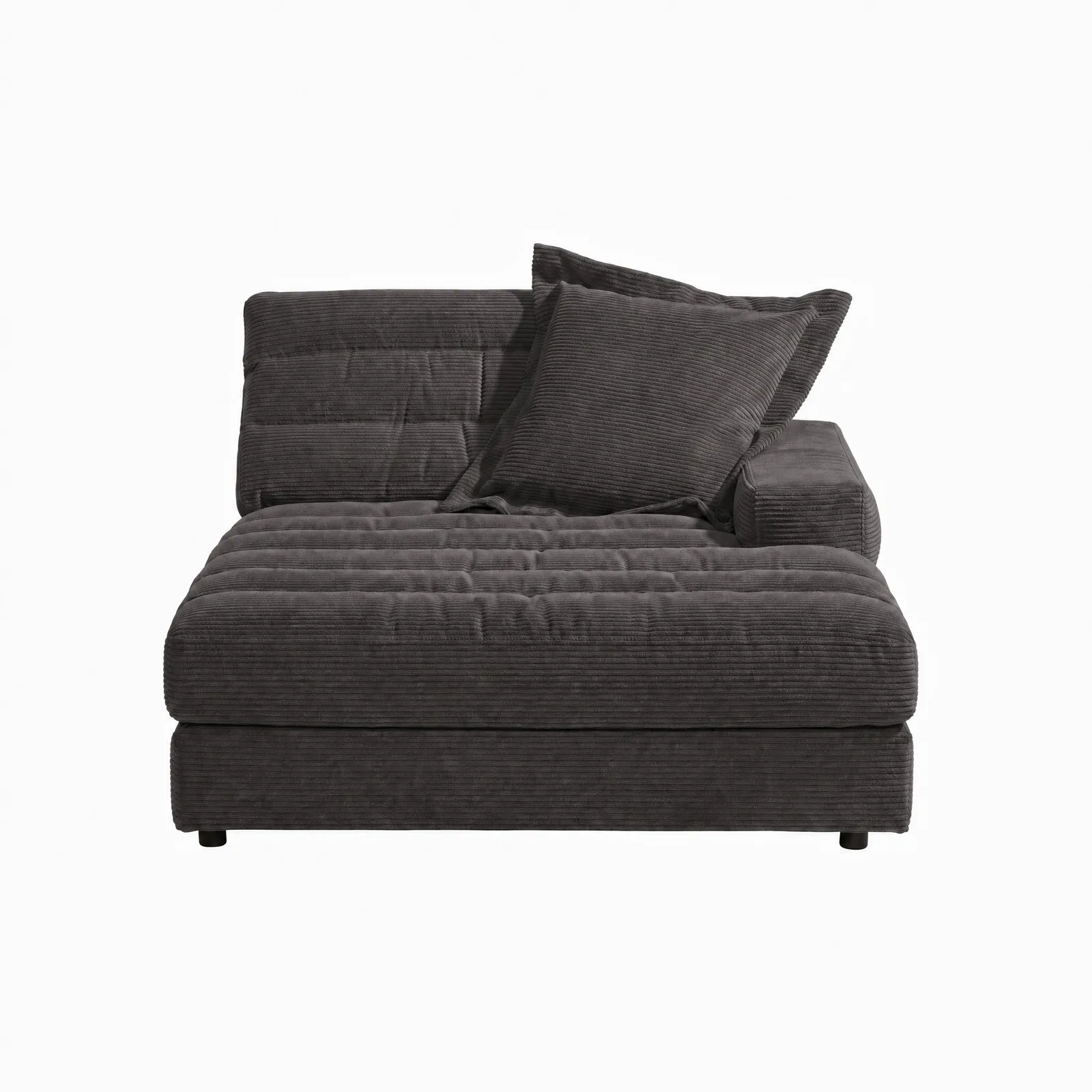 Twain Long Longchair Armrest Right Modular Sofa, Brown Fabric | Barker & Stonehouse 2