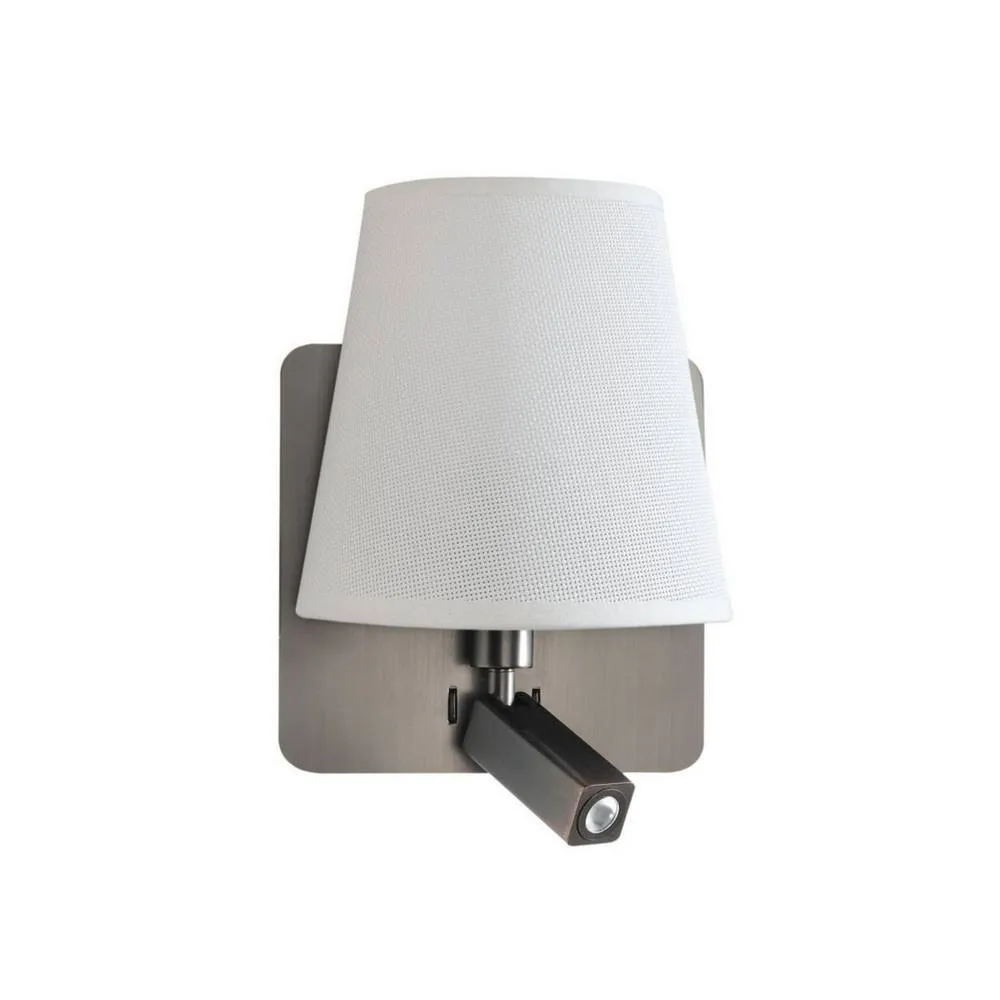 Netlighting Bahia Wall Lamp White Nickel 4000K 200lm 3W LED Reading Light in Grey
