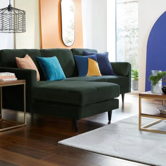 Sheldon Velvet Left Hand Corner Chaise Sofa 2