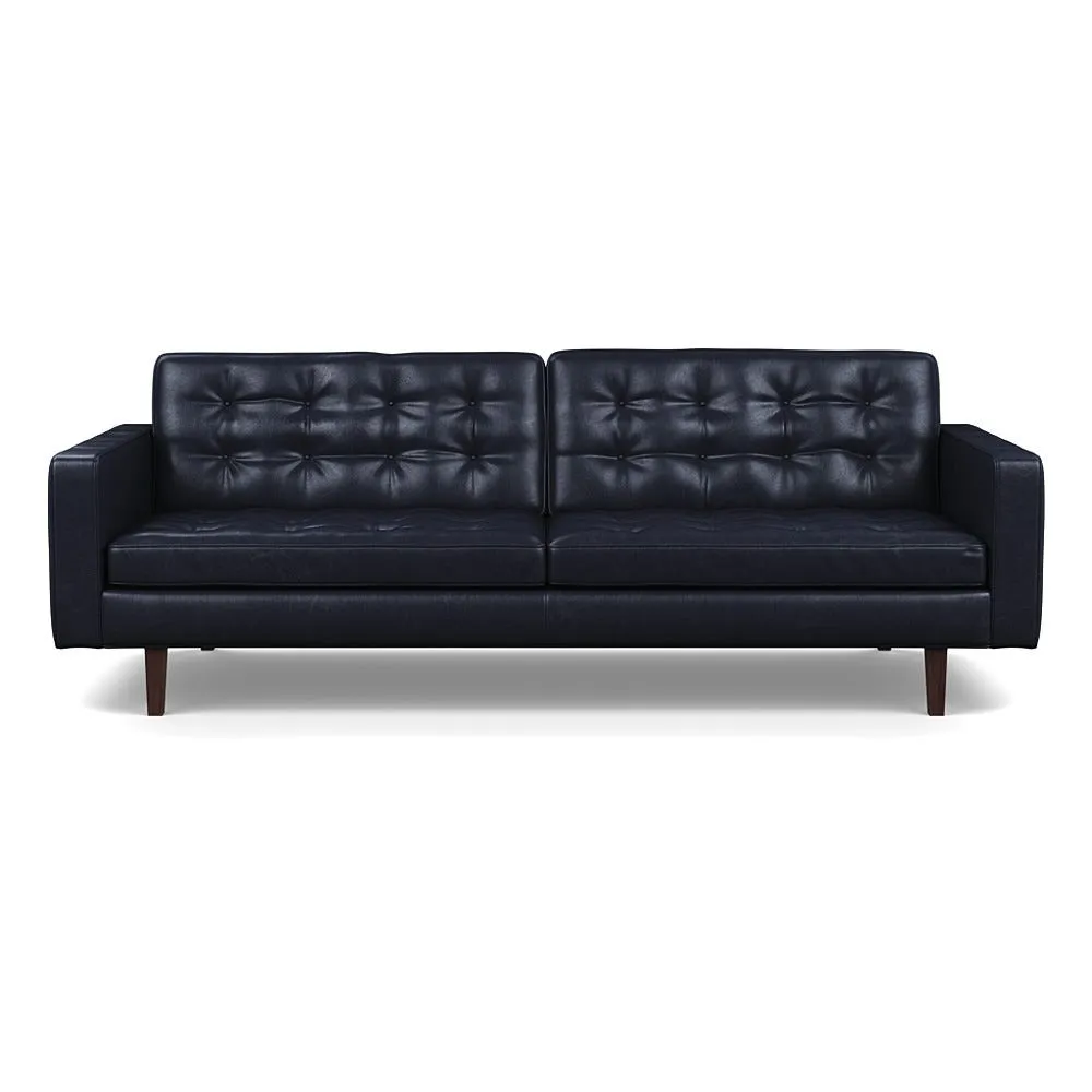 Heal's Hepburn 4 Seater Sofa In Stonewash Leather Black
