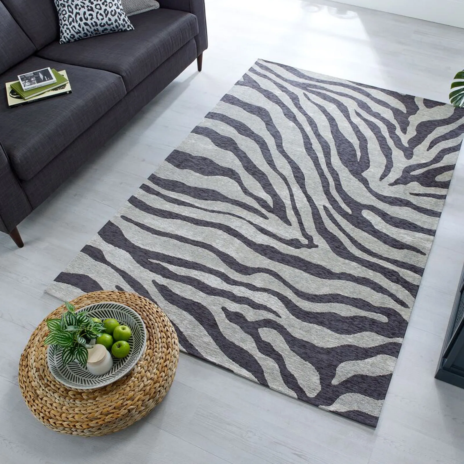 Wilder Zebra Rug Black, White and Yellow