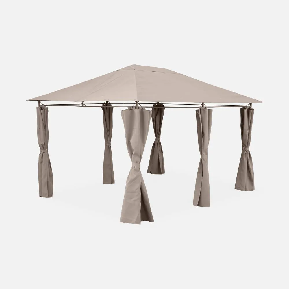 sweeek Heavy Duty 3x4m Gazebo With Curtains in Medium Beige