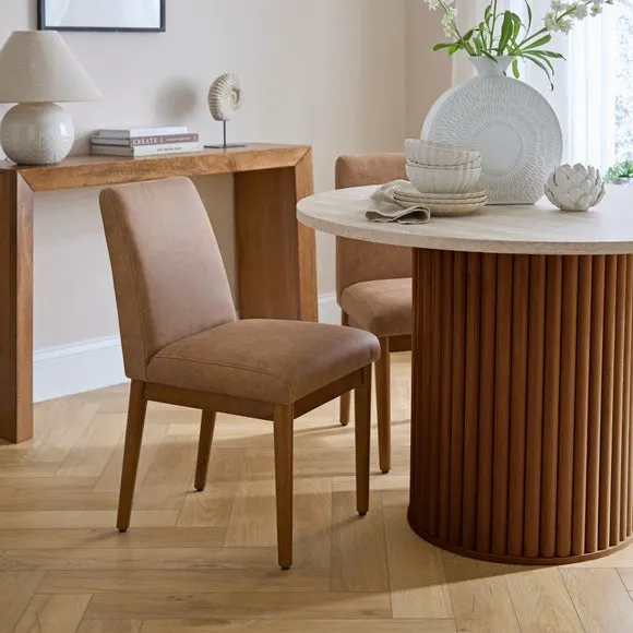 Cassie Set of 2 Dining Chairs, Faux Leather