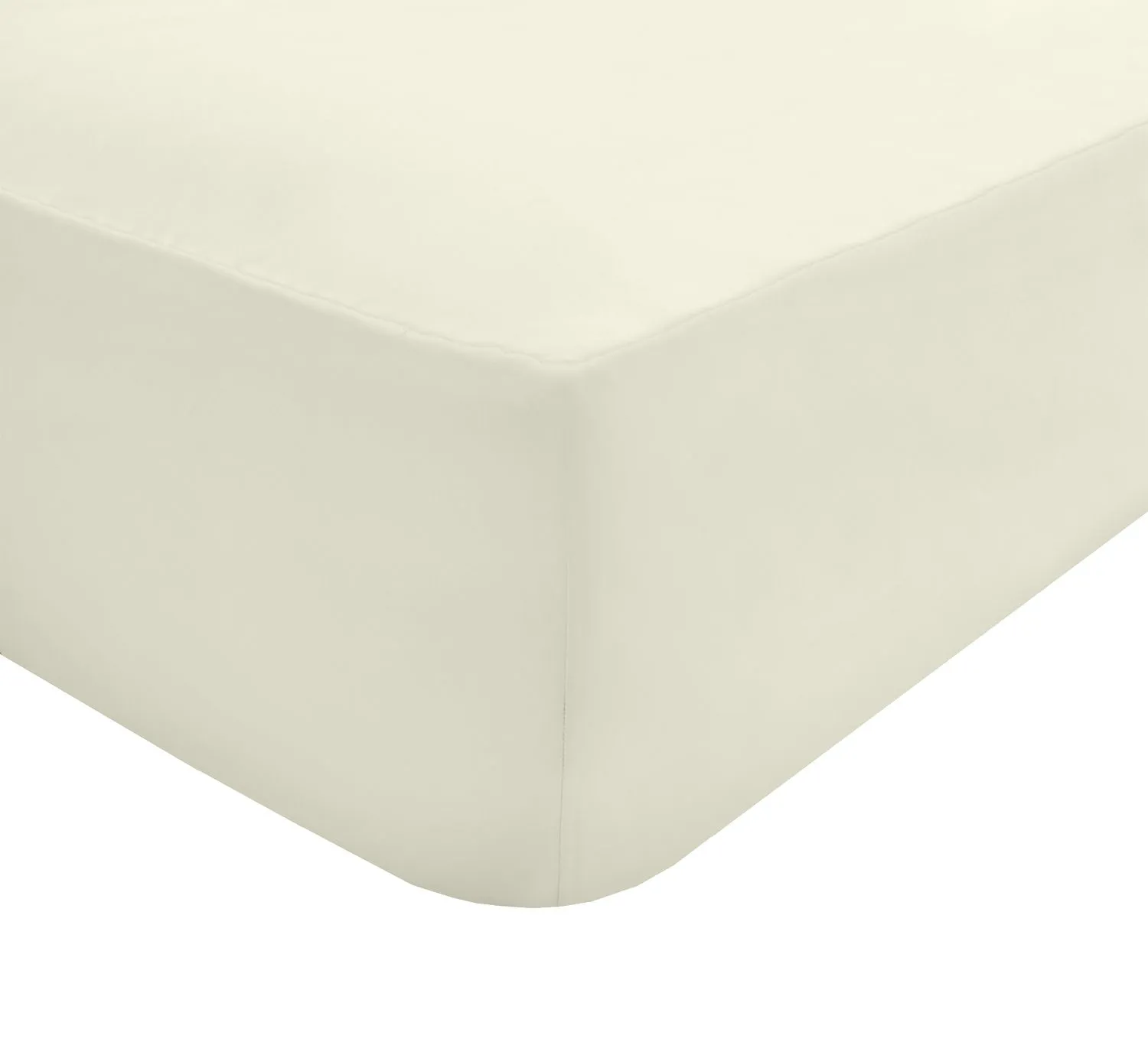 Smart Living Luxury 100% Cotton 35cm Deep Fitted Sheet - Soft & Hypoallergenic in Cream 2
