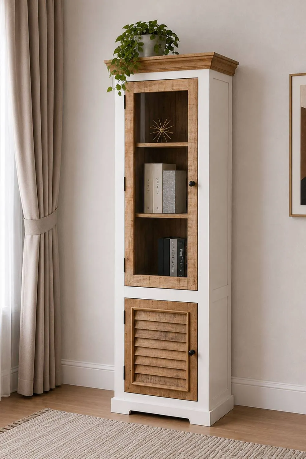IH Design Washington White Solid Mango Wood Bookcase 60x40x175cm