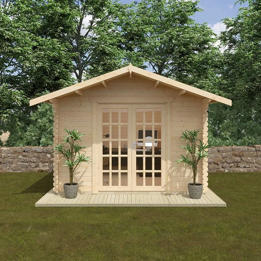 Buttercup Farm 10 x 12 Feet The Lotherton 28mm Cabin - L295 x W355 x H271.9 cm in Natural 3