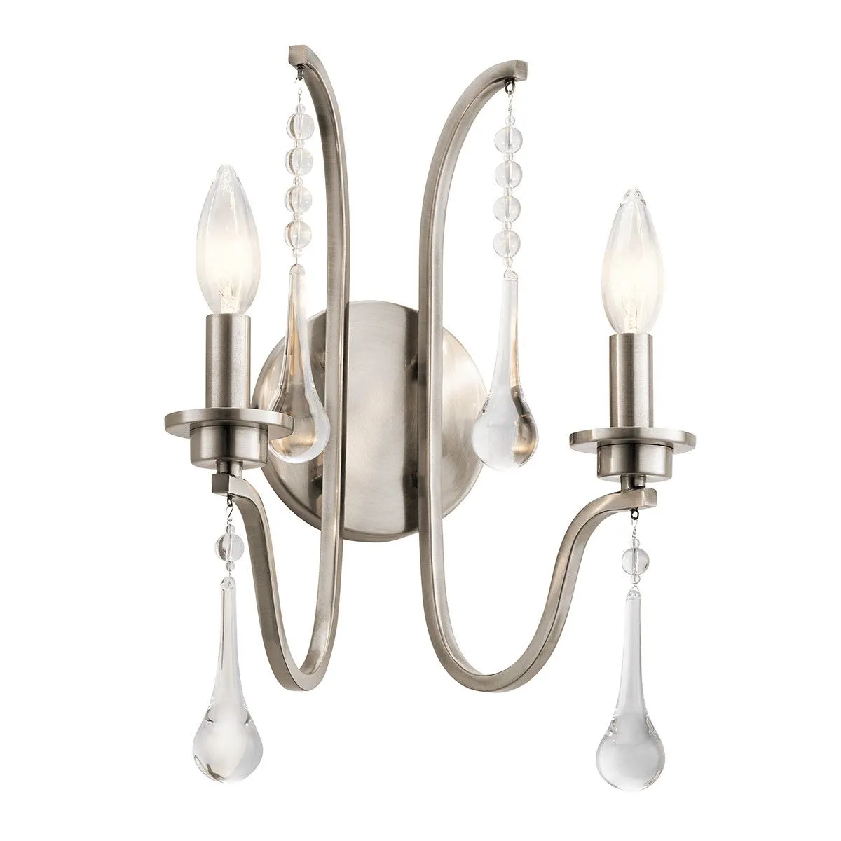 Netlighting Kichler Karlee 2 Light Wall Light Classic Pewter in Grey