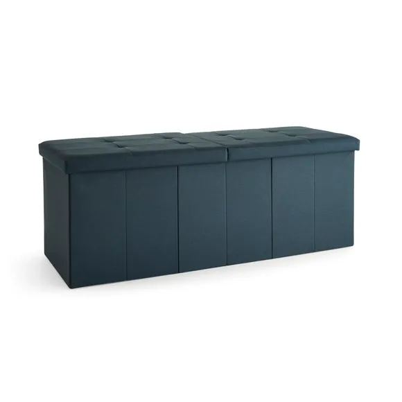 Faux Linen Bed Ottoman 3