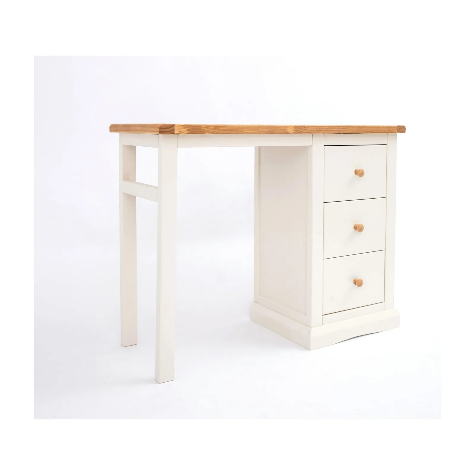 Cabinet Bits Castelli 3 Drawer Desk - Dressing Table Wood Knob in Off-White 2