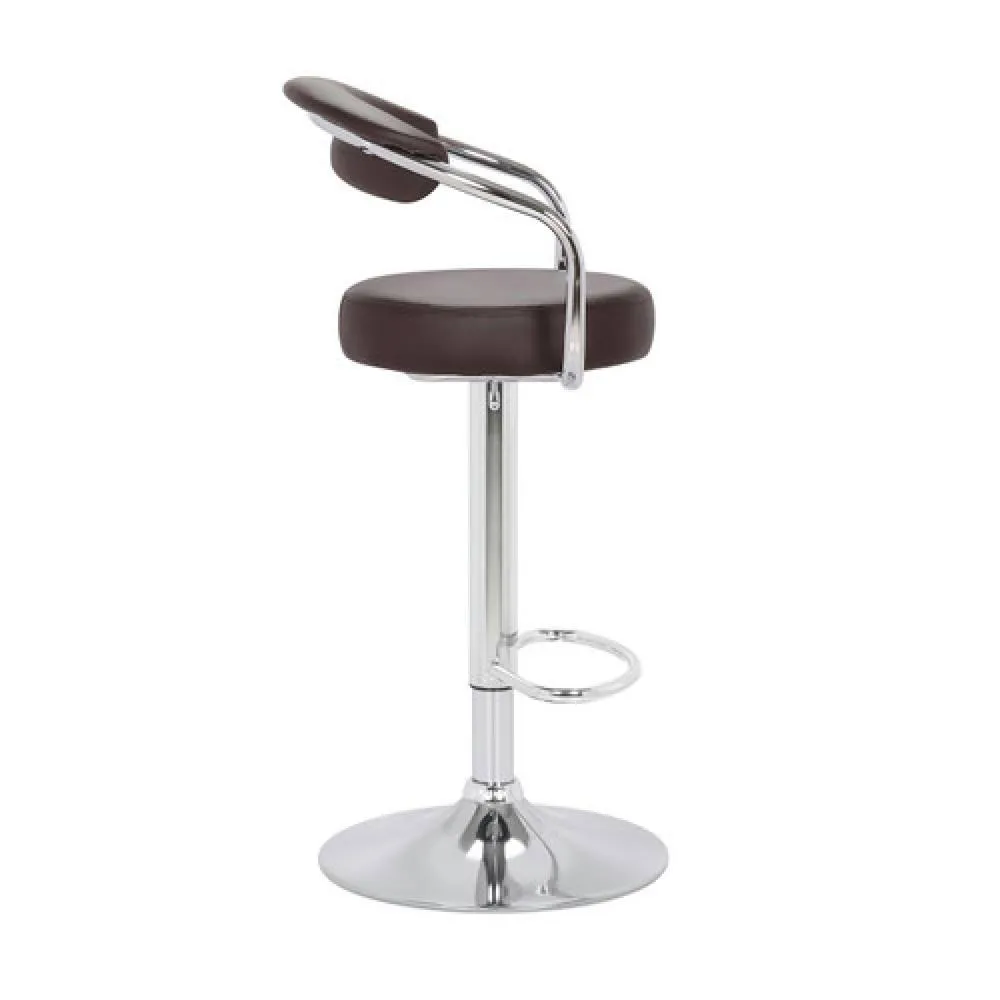 netfurniture Pinnacle Brown Padded Kitchen Bar Stool Adjustable Height With Arms 2
