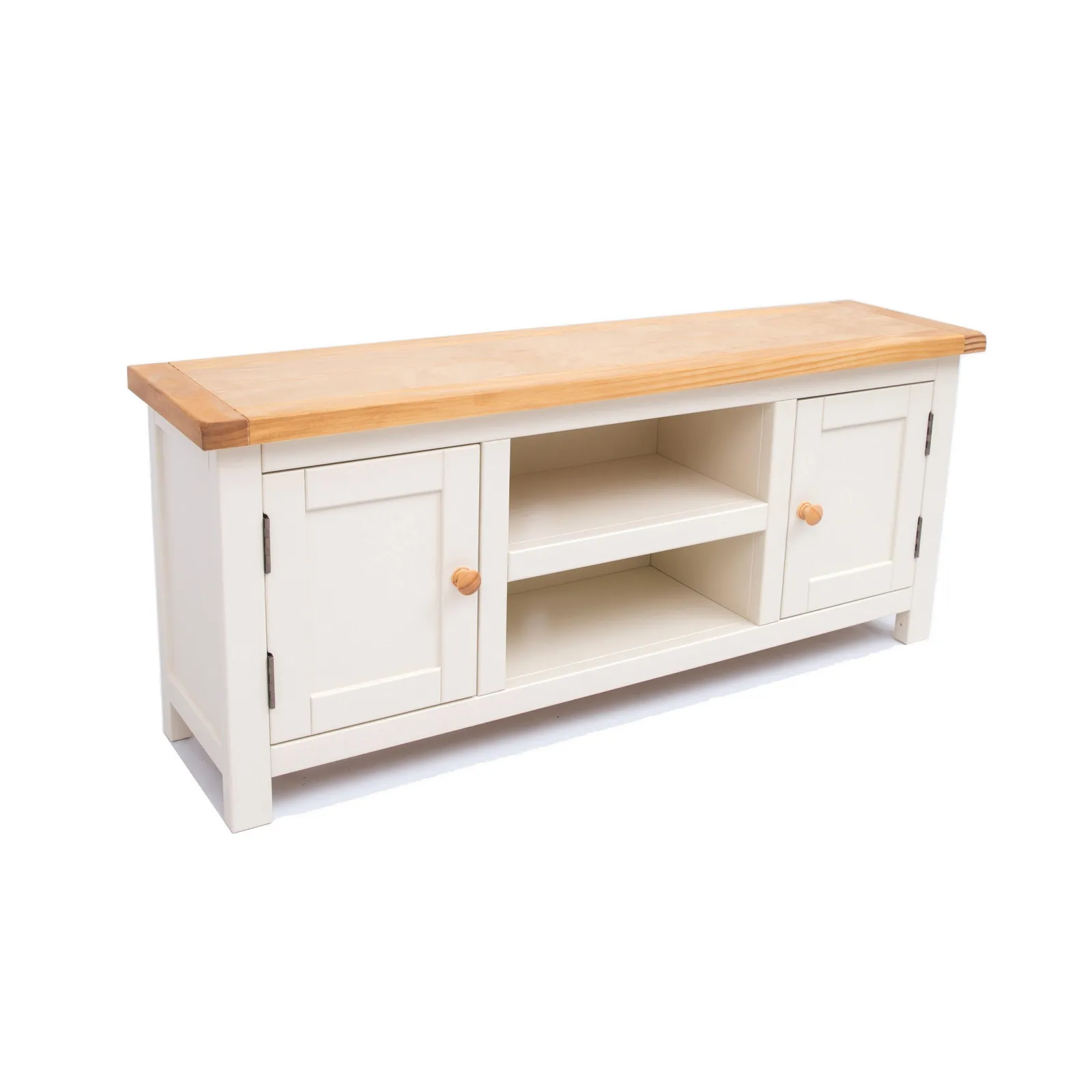 Cabinet Bits Maggiori Off-White 2 Door TV Cabinet Wood Knob 3