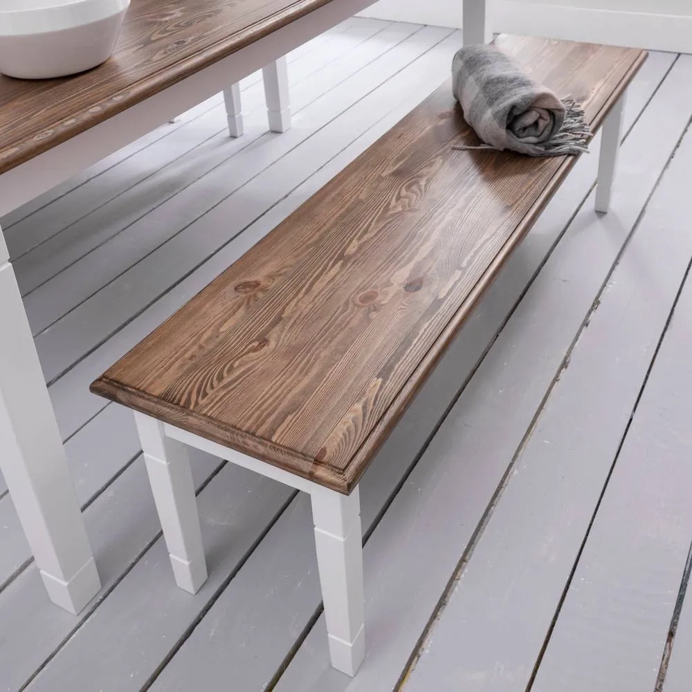 Nöa and Nani Canterbury 180cm Hallway Bench Entryway in White and Dark Pine 6
