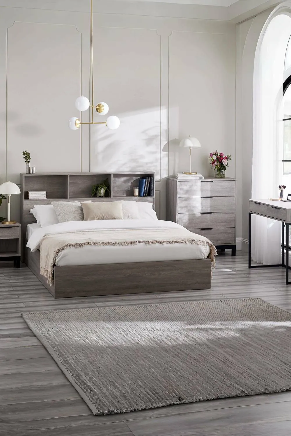Julian Bowen Bali Bookcase Ottoman Storage Bed in Grey 3