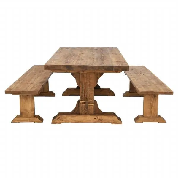 Covington Dining Table & 2 Benches, Timber Wood | Barker & Stonehouse 6