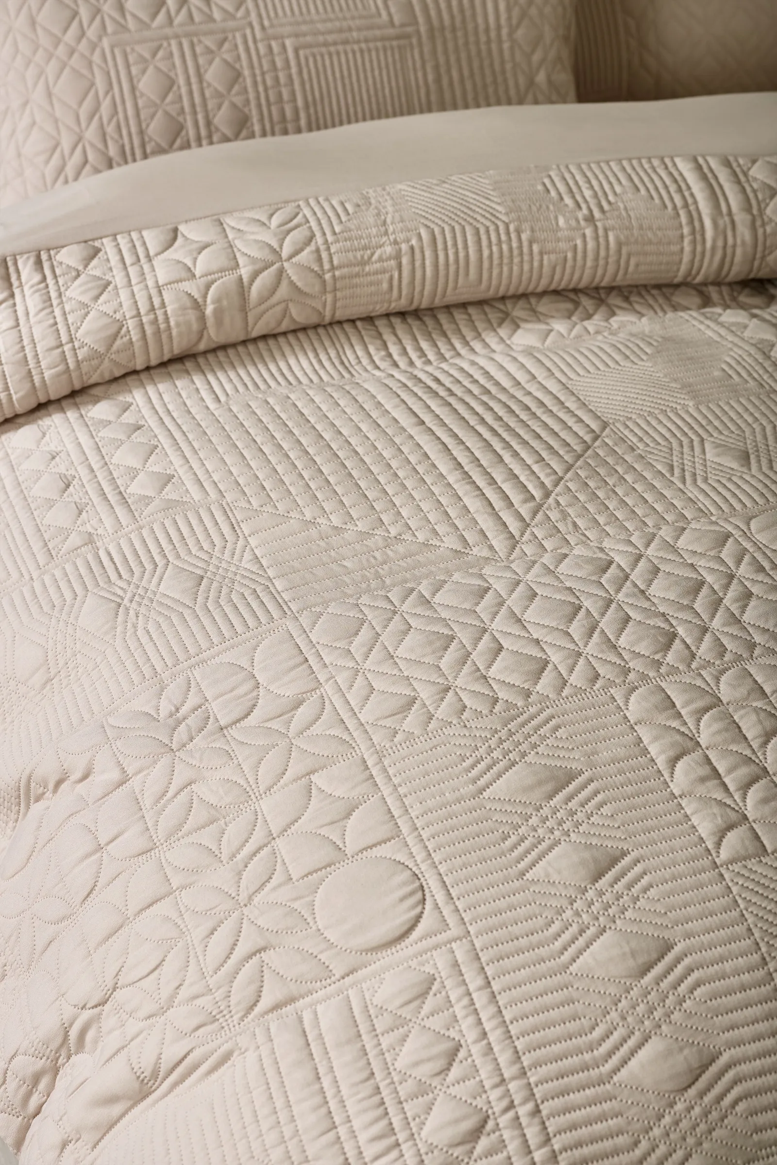 Catherine Lansfield 'Folkstone Geo' Duvet Cover Set in Natural 3