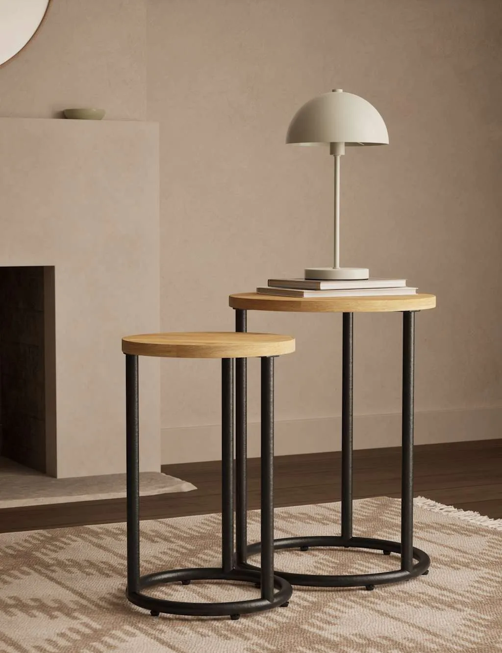 Gallery Direct Holt Round Nest of Tables Natural Mix