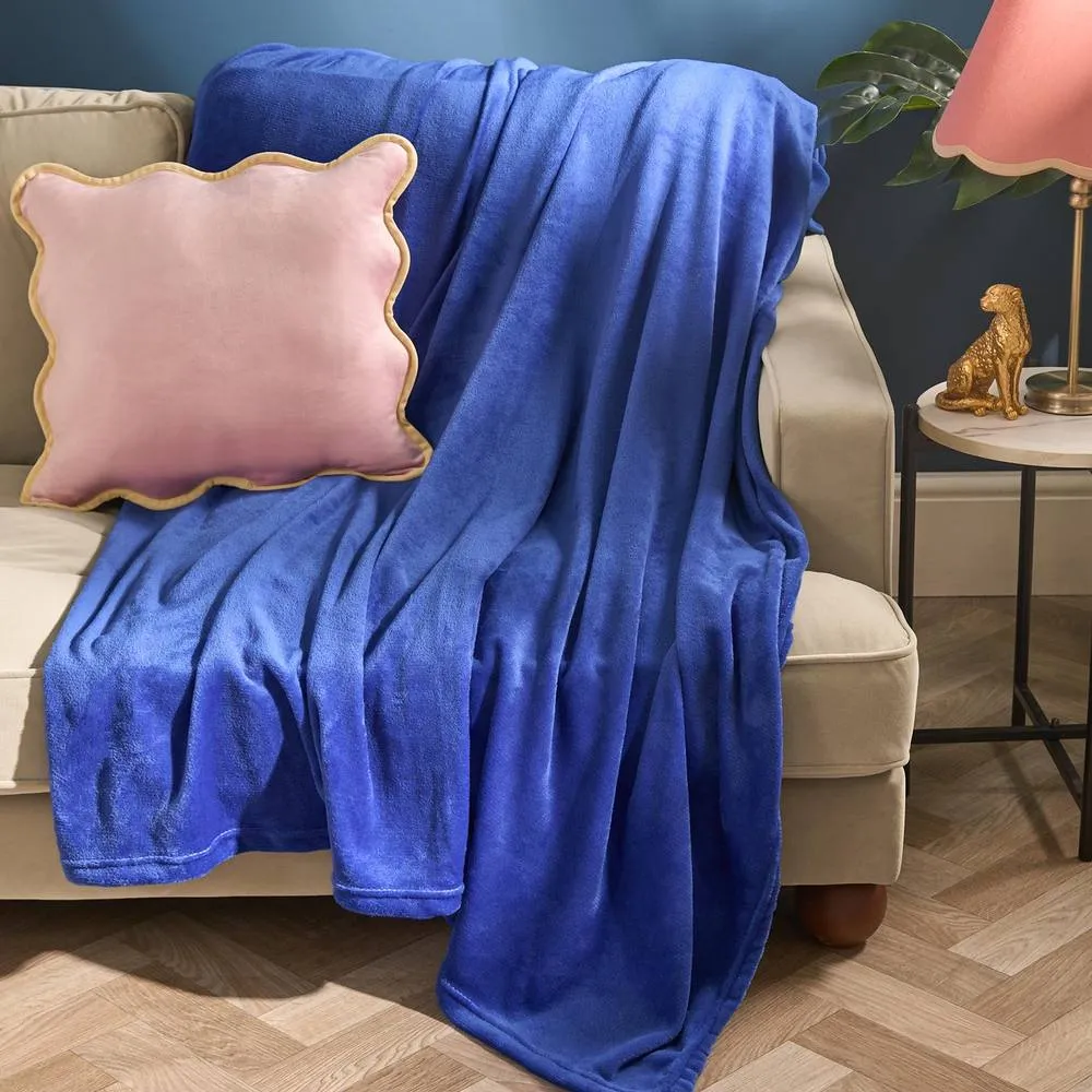 OHS Ultra Soft Flannel Fleece Throw Blanket in Cobalt