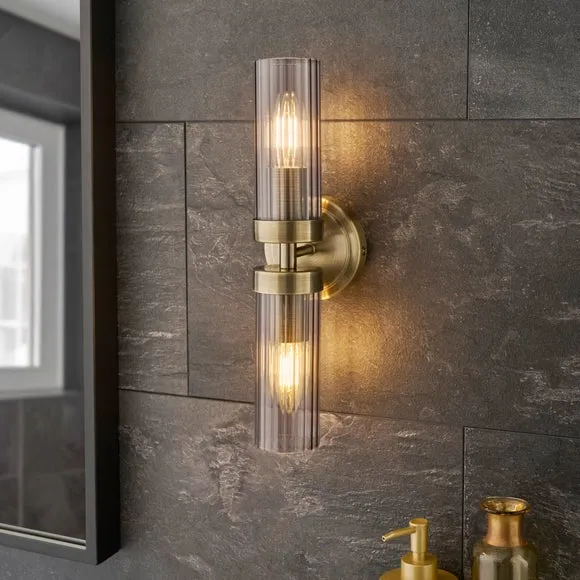 Alyn Ribbed 2 Light Wall Light