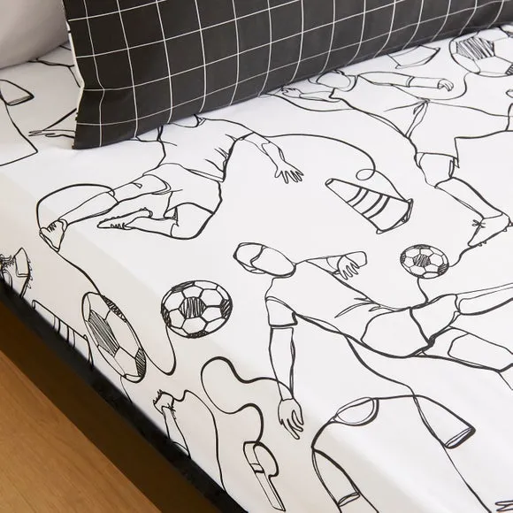 Set of 2 Football Doodles Fitted Sheets