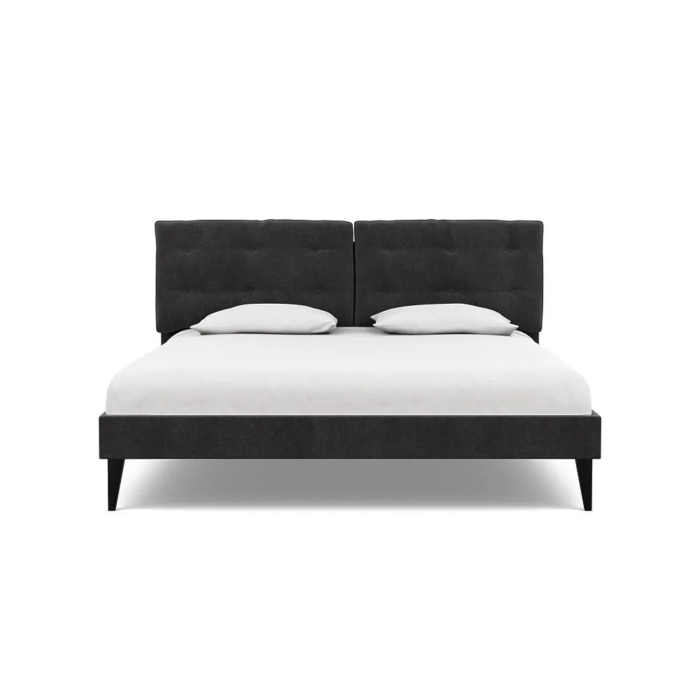 Heal's Mistral Super King Bed Smart Luxe Velvet Nickel Black Feet