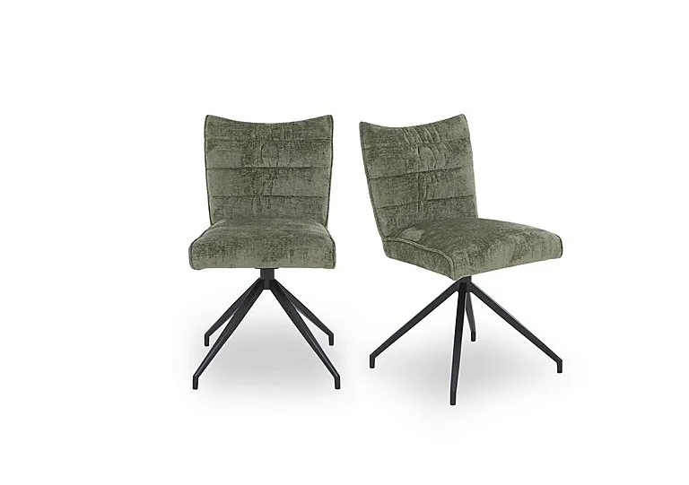 Saturn Pair of Swivel Dining Chairs - Green
