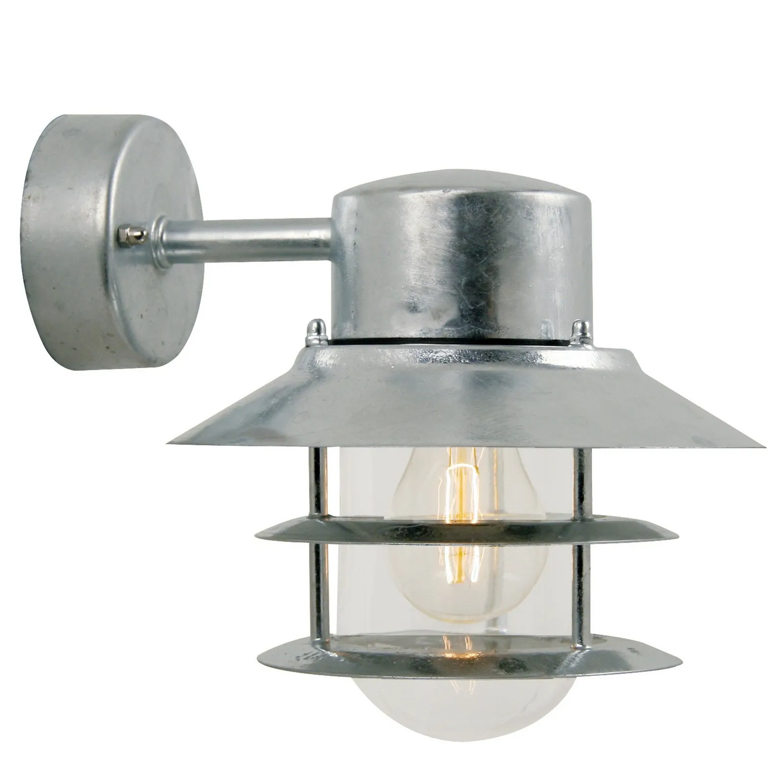 Nordlux Blok Outdoor Wall Light Silver Galv Steel Garden E27 IP54 Mains