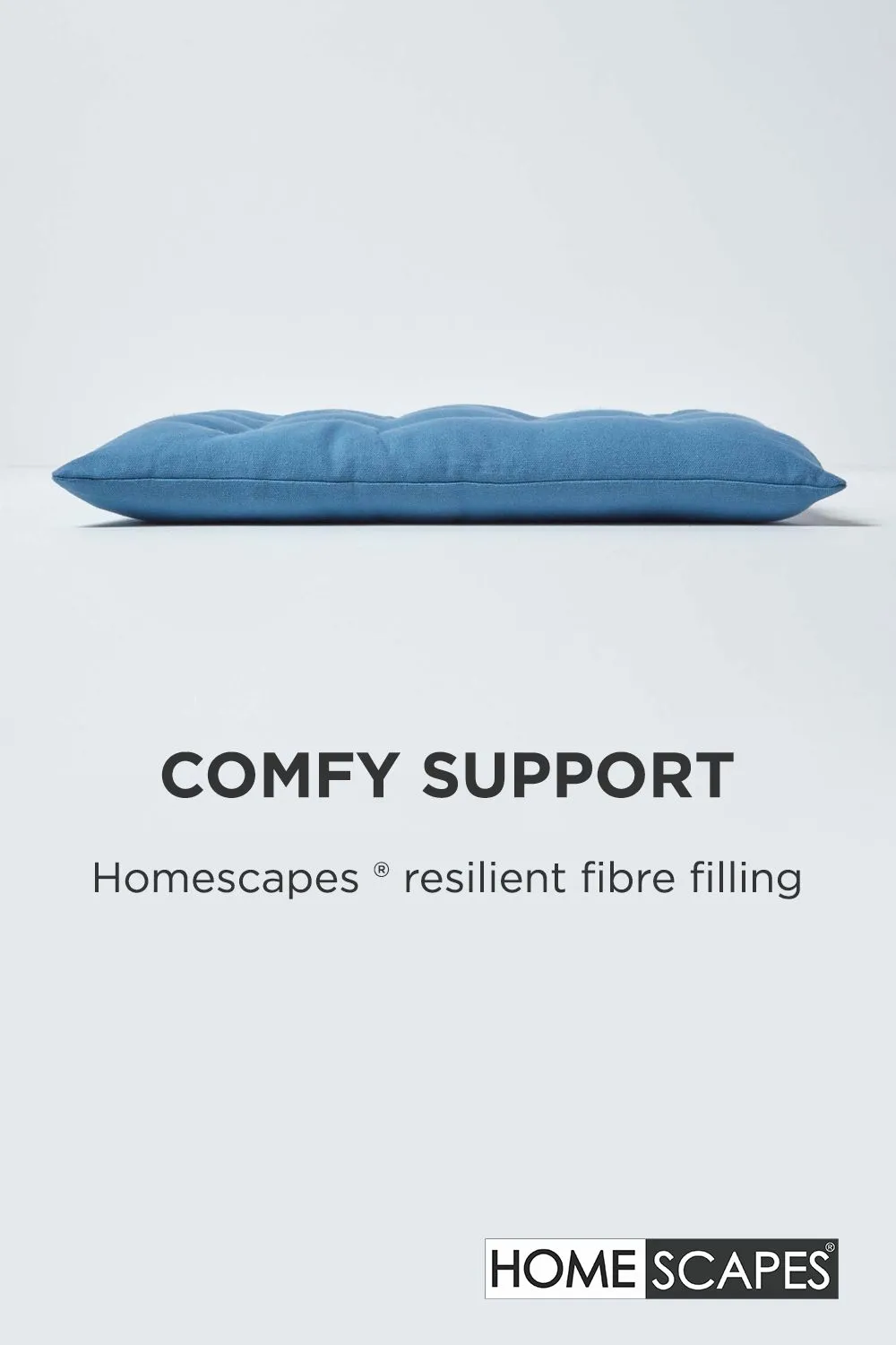 Homescapes 4 Pack Seat Pads Luxury 100% Cotton Indoor Outdoor Garden Cushion, 40cm in Blue 4