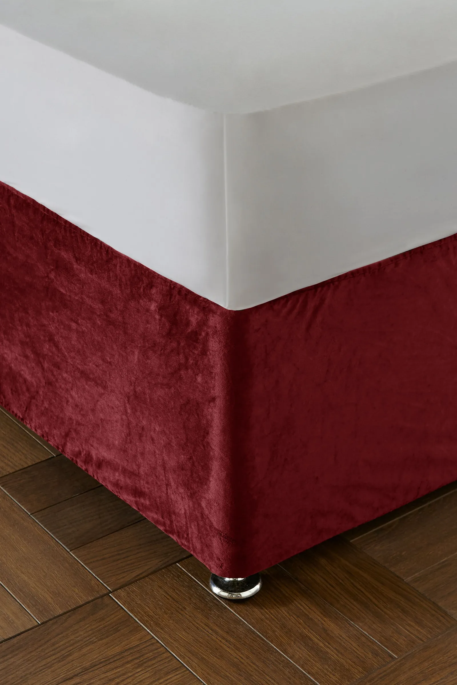 Catherine Lansfield 'Kingsley Matt Velvet' Elasticated Divan Base Wrap in Raspberry