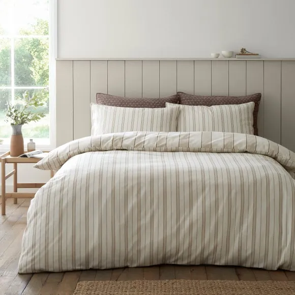 Bianca Fine Linens Regal Stripe 100% Brushed Cotton Duvet Cover & Pillowcase Set 2