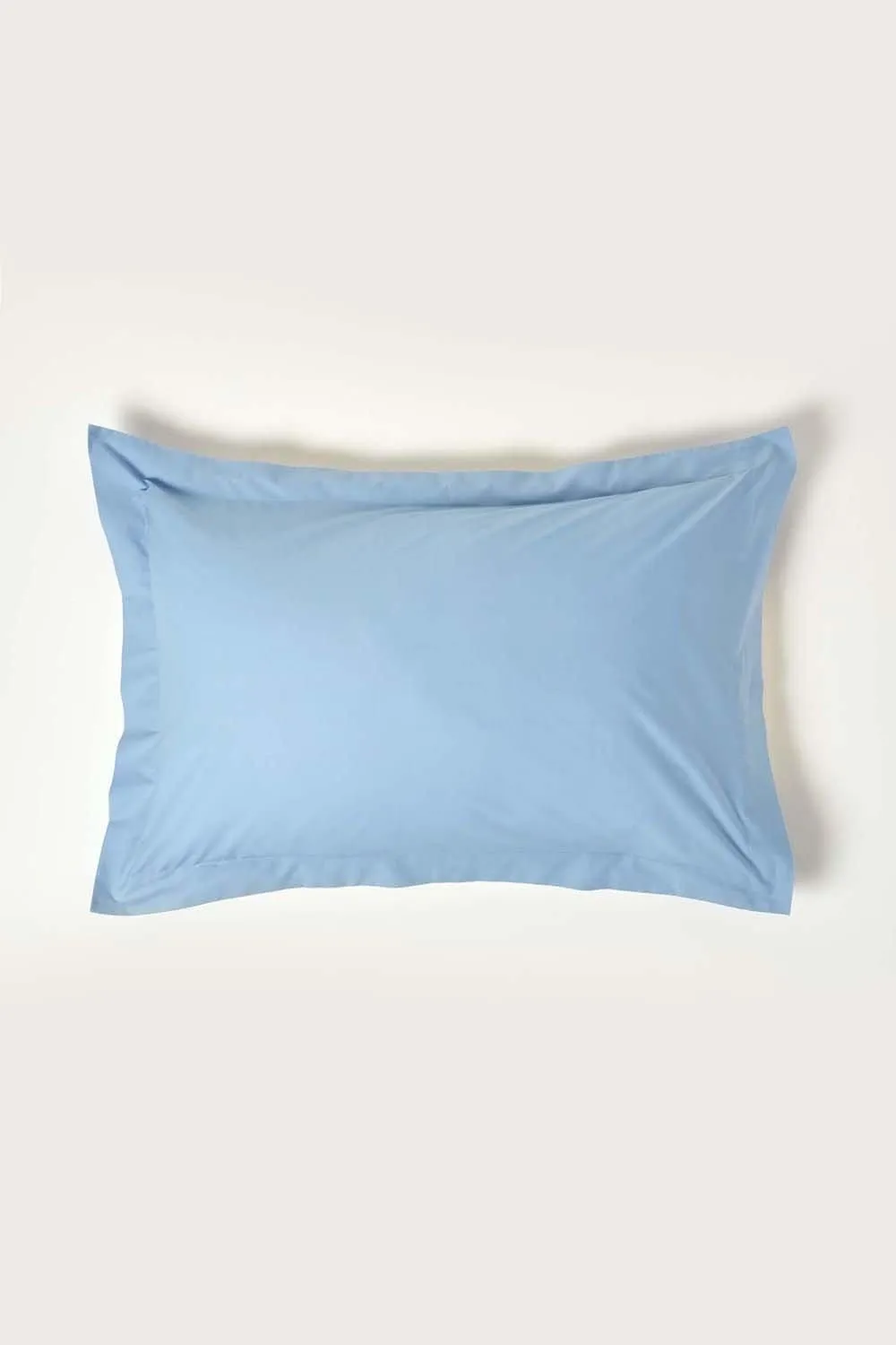 Homescapes Egyptian Cotton Oxford Pillowcase 200 TC, Standard Size in Blue