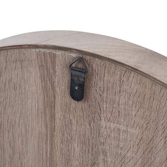 Natural Wood Veneer Round Wall Mirror 4