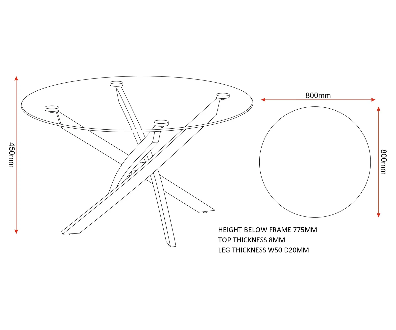 Seconique Sheldon Round Coffee Table in Black 5