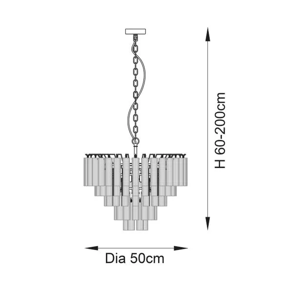 Vogue Chantilly Ribbed 12 Light Chandelier 5