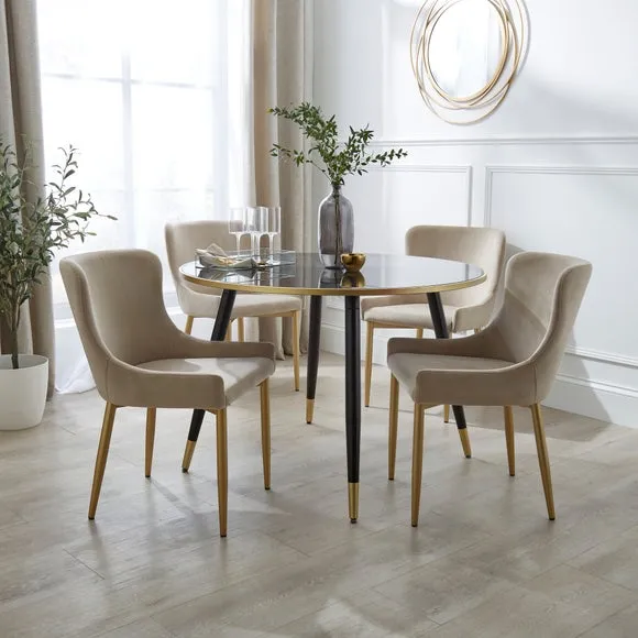 Montreal Set of 2 Dining Chairs, Mink Velvet 2