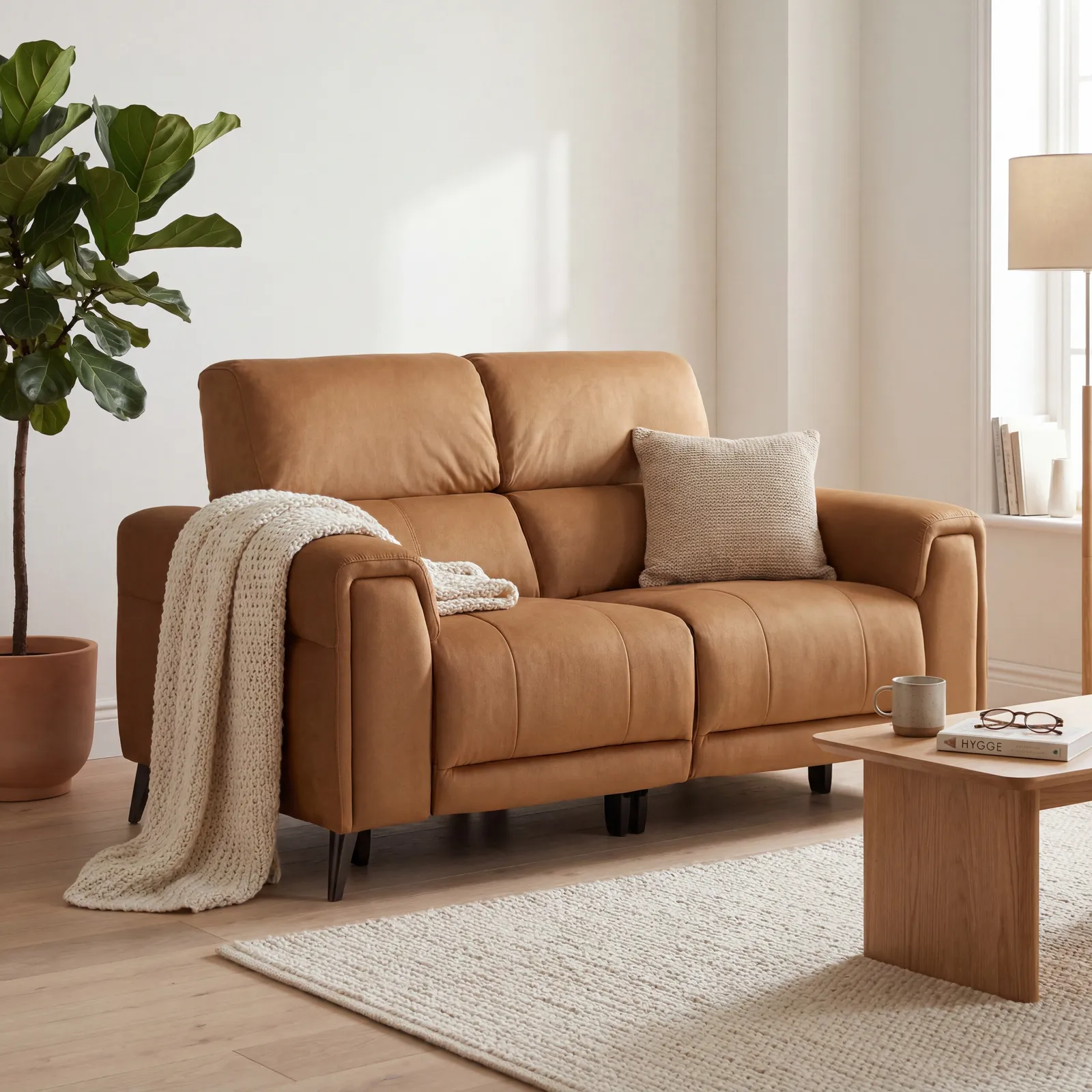 Kerren 2 Seater Power Recliner With Head Tilt Recliner Sofa, Orange Fabric | Barker & Stonehouse 2