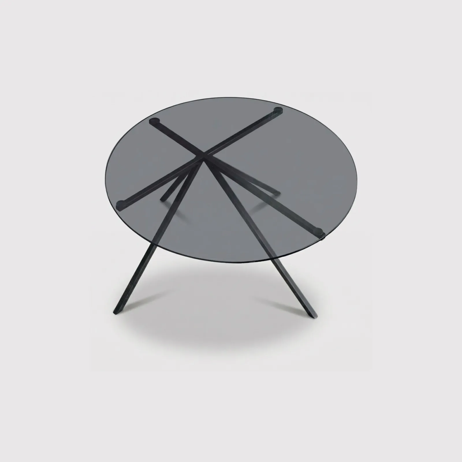 Bontempi Ray Coffee Table, Round, Black Glass | Barker & Stonehouse