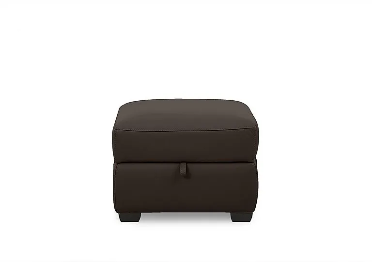 Chill Leather Storage Footstool - Dark Chocolate