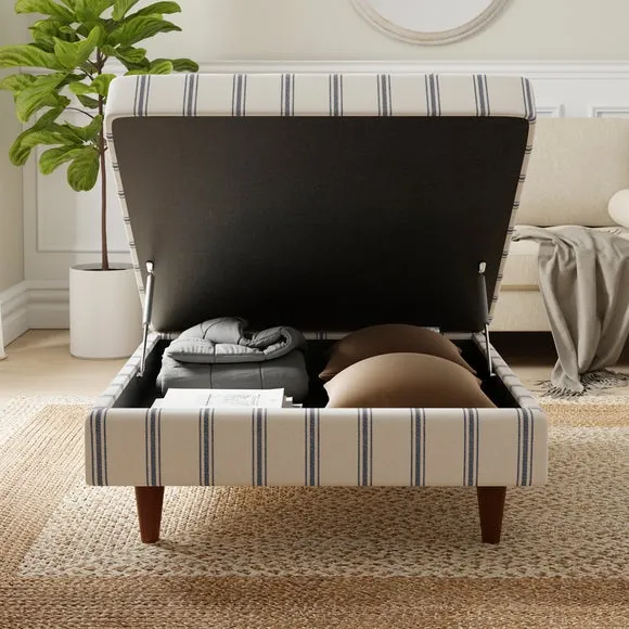 Zoe Folkstone Stripe Square Storage Footstool 2