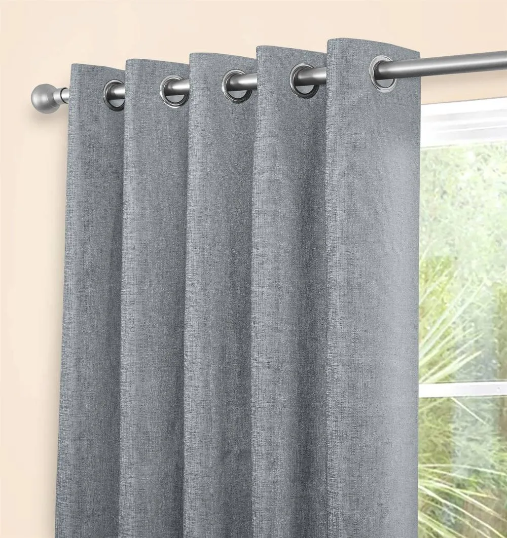 Sundour Amberley Chenille Eyelet Door Curtain in Grey 2
