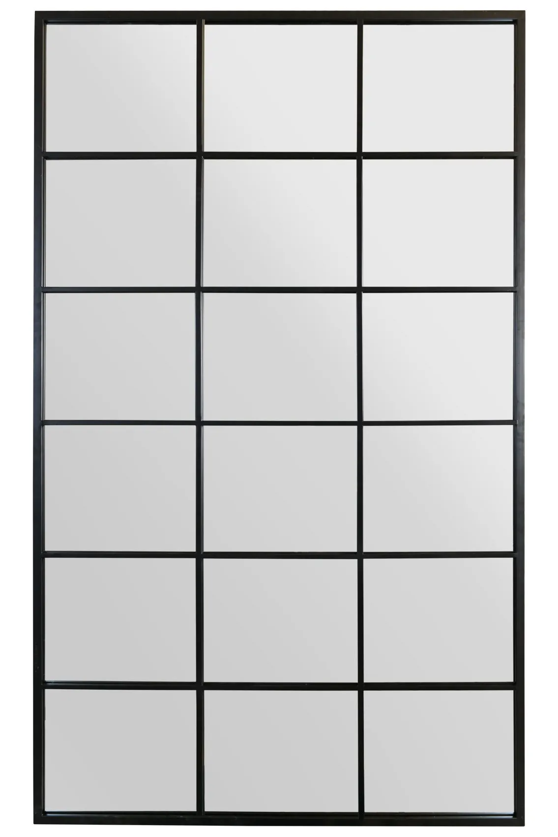 MirrorOutlet The Fenestra Black Modern Window Leaner / Wall Mirror 79" X 47" 200CM X 120CM 2