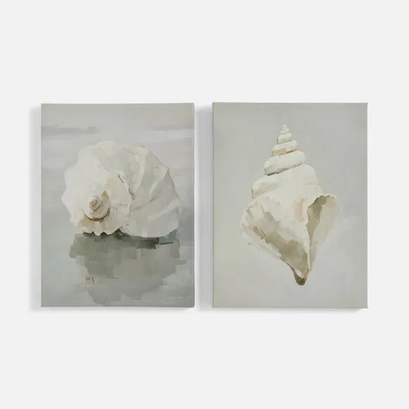 Set of 2 Shells Framed Canvases 3