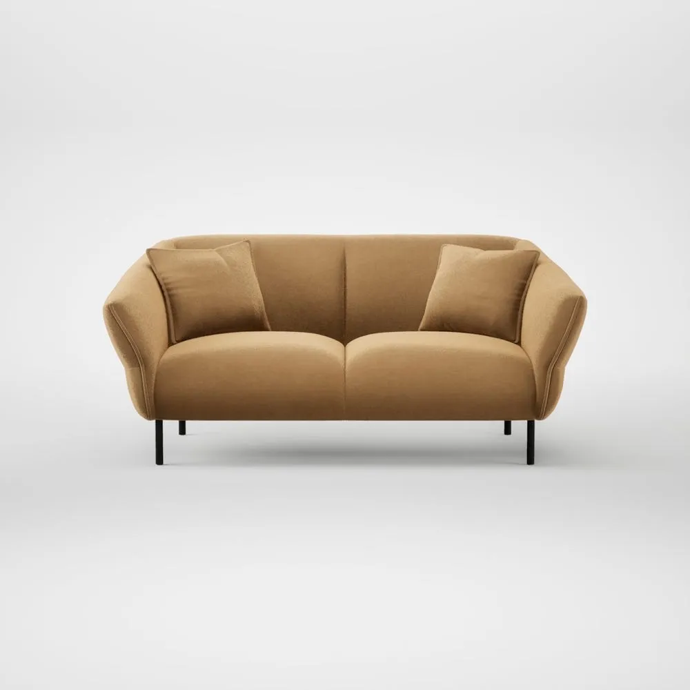 Heal's Alto 2 Seater Sofa Wool Velvet Camel Black Feet 2