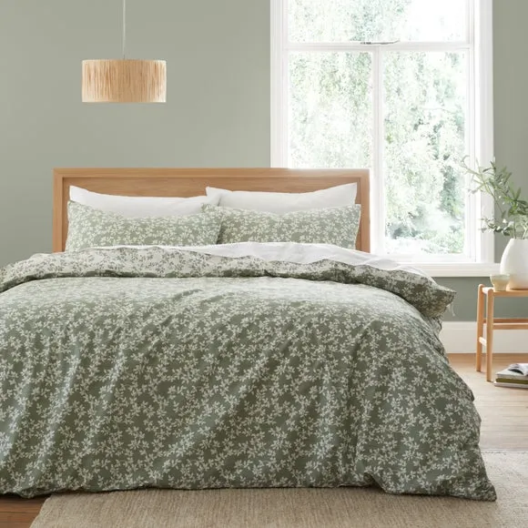 Bianca Shadow Leaves 200 Thread Count 100% Cotton Duvet Cover & Pillowcase Set 1