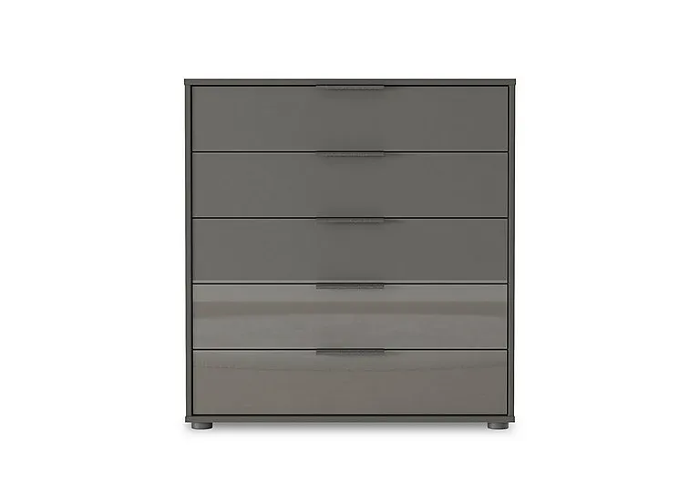 Instinct 80cm 5 Drawer Glass Chest - Bedroom Furniture - In Time for Christmas