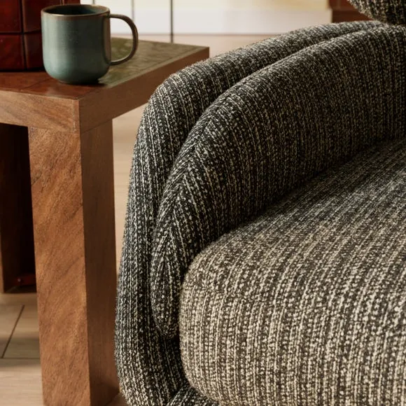 Pelham Woolly Boucle Striped Wing Armchair 4